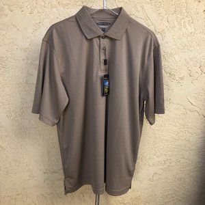New Pebble Beach Performance Size XL Brown Golf Polo Shirt